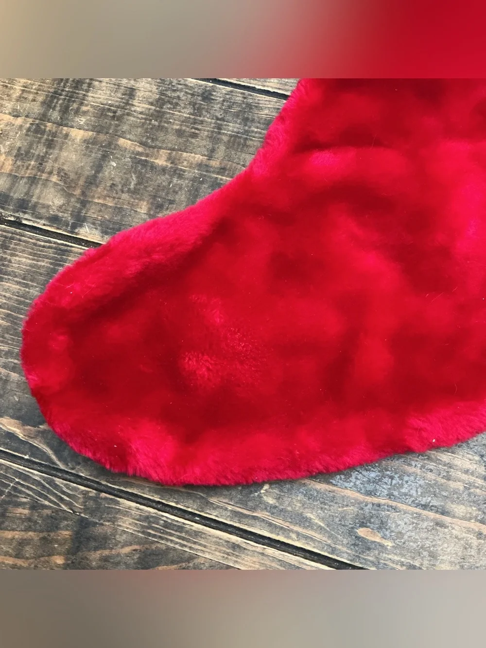 Vintage Teddy Bear Plush Christmas Stocking with Red Nose by Romeris Luvable